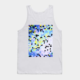 Purple Periwinkle Blue Yellow & Black Mosaic Abstract Pattern Tank Top